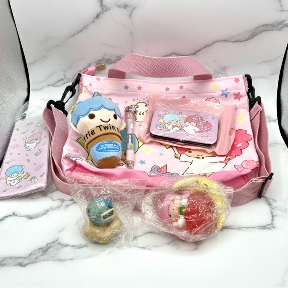 Sanrio little twins star - Pink and Blue Kids Bag Set goodie scoop bag - cute 🥰
